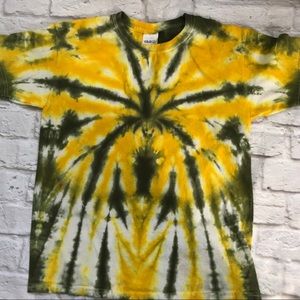 Tie Dye T Shirt Yellow & Green sz M